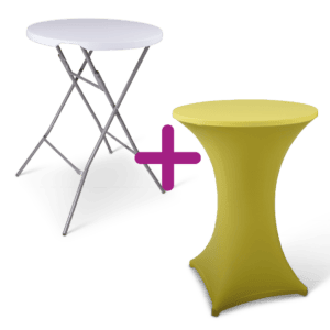 Statafel New York inclusief stretchrok en topcover voor evenementen.