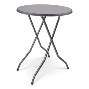 Statafel met metalen poten, ideaal voor evenementen en horeca, compact en stevig.