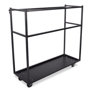 Statafelwagen met wielen voor gemakkelijk verplaatsen en opslag.