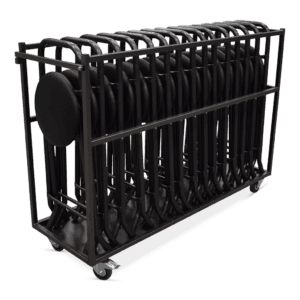 Transportkar met 15 barkrukken voor evenementen en horeca.