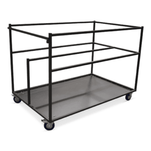 Statafelwagen met wielen, ideaal voor evenementen, horeca en cateringgebruik.