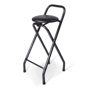 Comfortabele statafelstoel met metalen frame, ideaal voor evenementen.