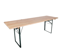 Houten statafel voor evenementen en feesten, stevig en stijlvol meubelstuk.