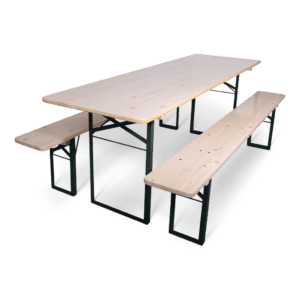 Statafelset met banken voor evenementen, ideaal voor feesten en bijeenkomsten.