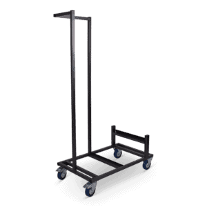 Statafelwagen met wielen, ideaal voor evenementen en horeca, flexibel en stevig.