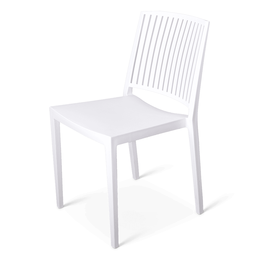 Witte statafelstoel voor evenementen en horeca, stevig en stijlvol.