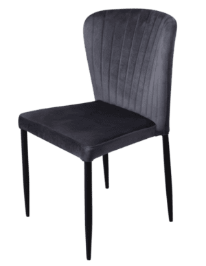 Vergaderstoel met zachte bekleding en zwarte poten, ideaal voor evenementen.