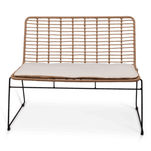 Comfortabele houten bank voor statafels en evenementen.