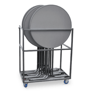 Transportkar inclusief 5 statafels voor evenementen en feesten.