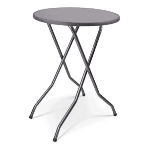 Statafel met metalen poten, ideaal voor evenementen en horeca, compact en stevig.