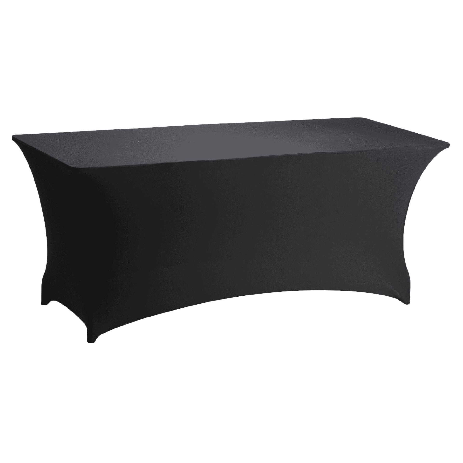 Statafel met zwarte hoes, ideaal voor evenementen en feesten, professionele uitstraling.