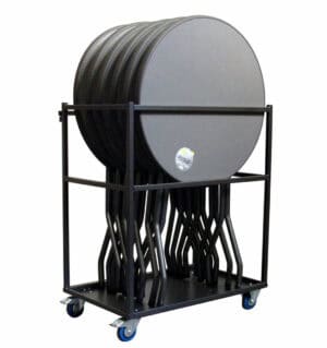 Transportkar inclusief 6 Yukon statafels voor evenementen en feesten.