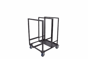 Statafelwagen met wielen, ideaal voor evenementen en cateringdiensten.